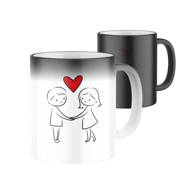 Magický keramický hrnček s potlačou Zamilovaný pár
