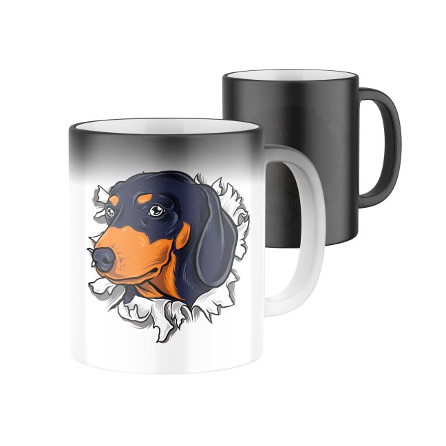 Magický keramický hrnček s potlačou Jazvečík