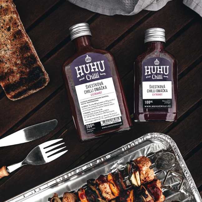 HUHU Chilli slivková chilli omáčka HOT 200 ml