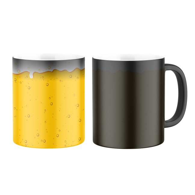 Magický keramický hrnček s potlačou Napenený polliter - Kreslený celopotlač