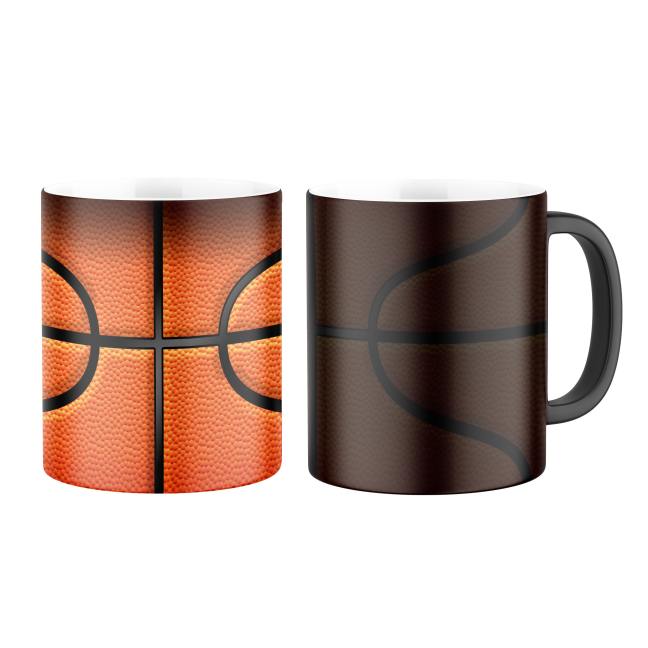 Magický keramický hrnček s potlačou Basketbalová lopta - celopotlač