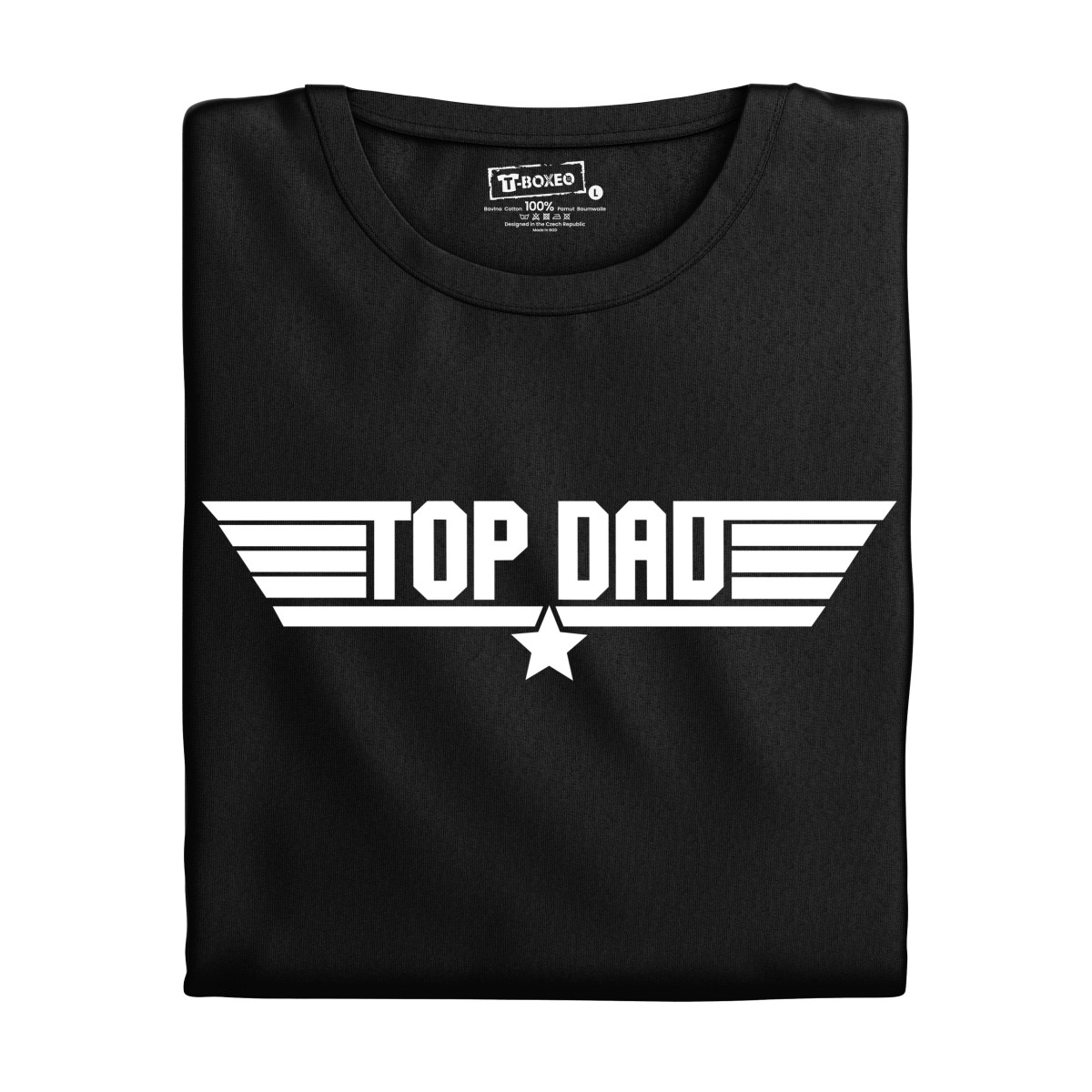 2+1 | Pánske tričko s potlačou „Top Dad“ | Darček k narodeninám, sviatku, výročiu | Darček pre mužov, ženu | Vtipné tričko | 100% bavlna