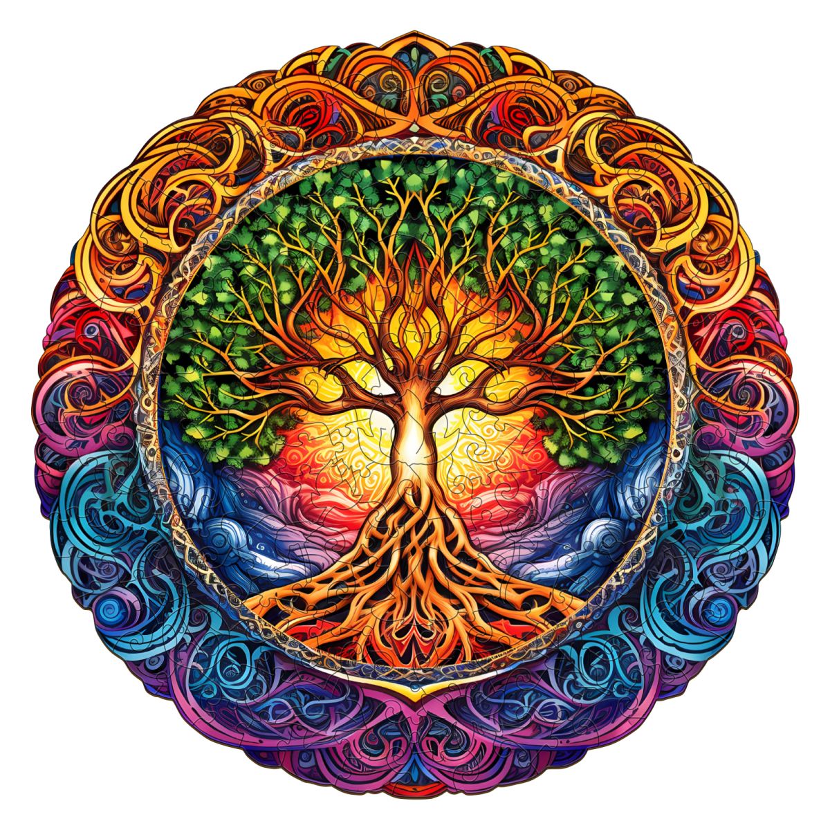 Drevené kreatívne puzzle - Mandala strom života | Drevené 3d puzzle, jigsaw puzzle | darček pre chlapcov, dievčatá, mužov, ženy, deti, k narodeninám,