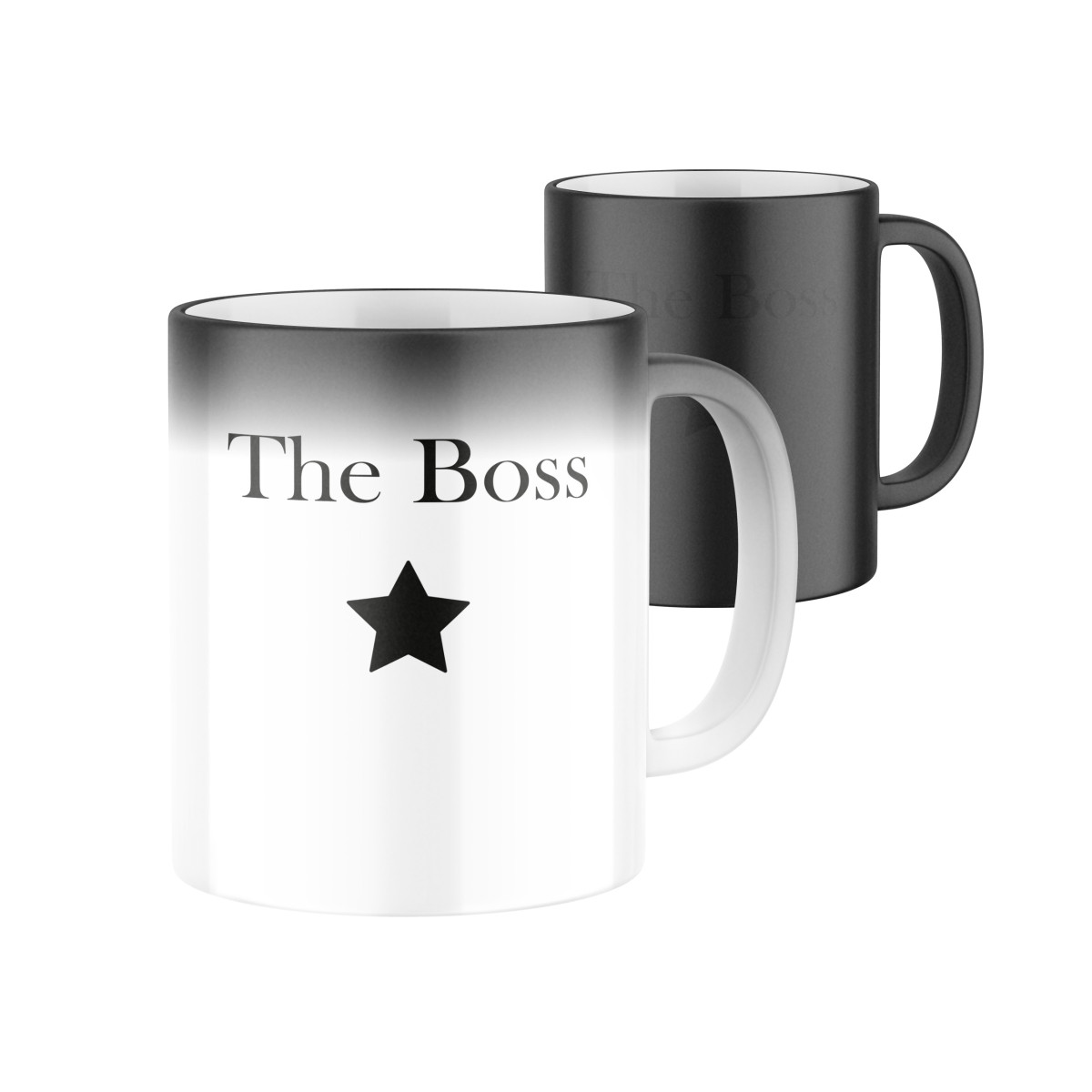 2+1 | Magický keramický hrnček s potlačou The Boss | Darček pre mužov, ženu k narodeninám, sviatku, výročie | vtipný darček s potlačou | fotodarček