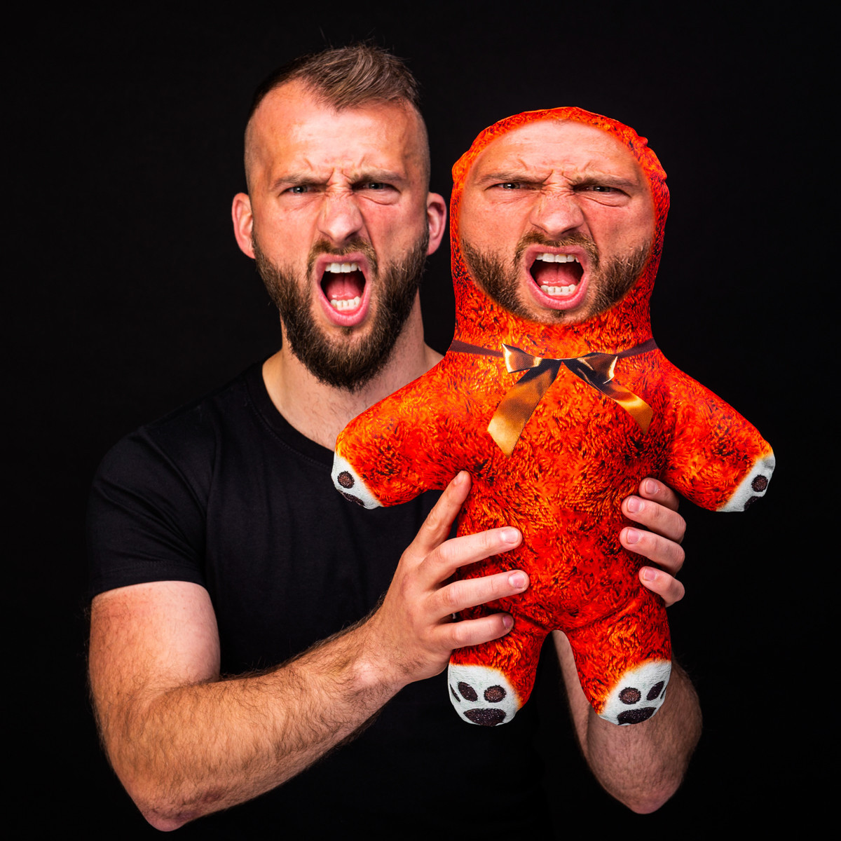 MiniKlon Plyšový medvedík | Vtipný darček s vlastnou fotkou | fotodarček | darček pre mužov, ženy, deti | darček k narodeninám, sviatku, výročiu