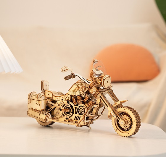 Drevený model retro motorky | Drevená stavebnica, 3d puzzle | darček pre chlapcov, dievčatá, mužov, ženy, deti, k narodeninám, sviatku