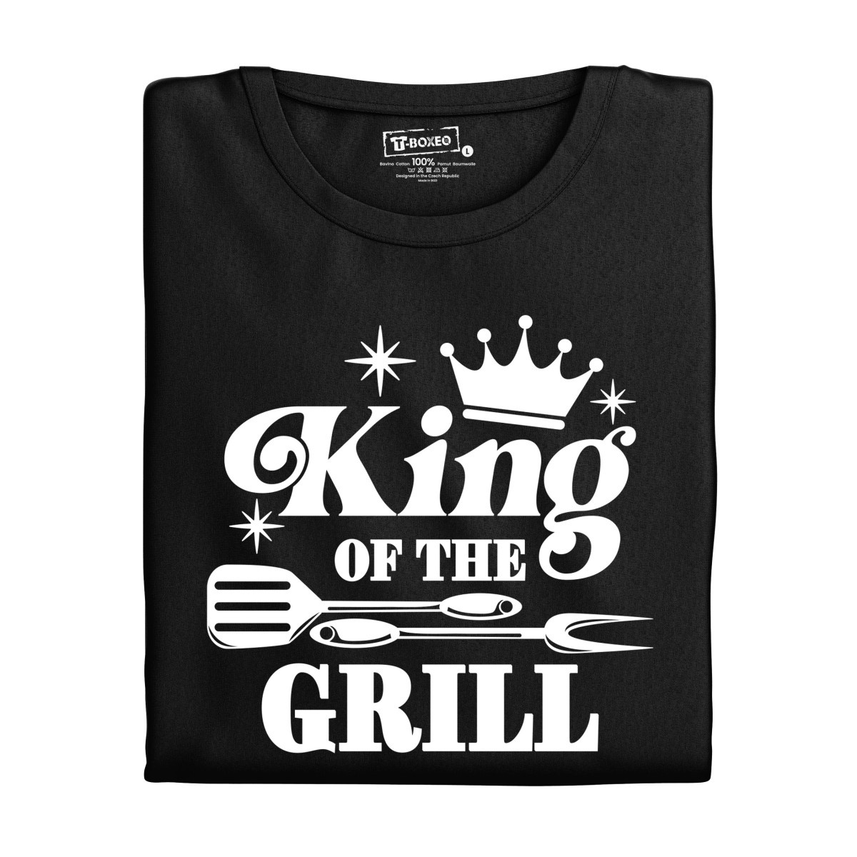 2+1 | Pánske tričko s potlačou King of the grill | Darček k narodeninám, sviatku, výročiu | Darček pre mužov, ženu | Vtipné tričko | 100% bavlna