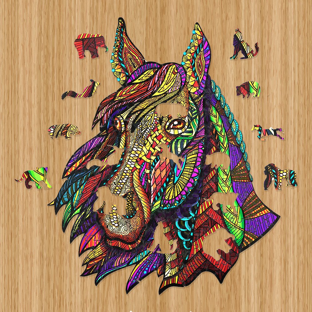 Drevené kreatívne puzzle Kôň | Drevené 3d puzzle, jigsaw puzzle | darček pre chlapcov, dievčatá, mužov, ženy, deti, k narodeninám, sviatku