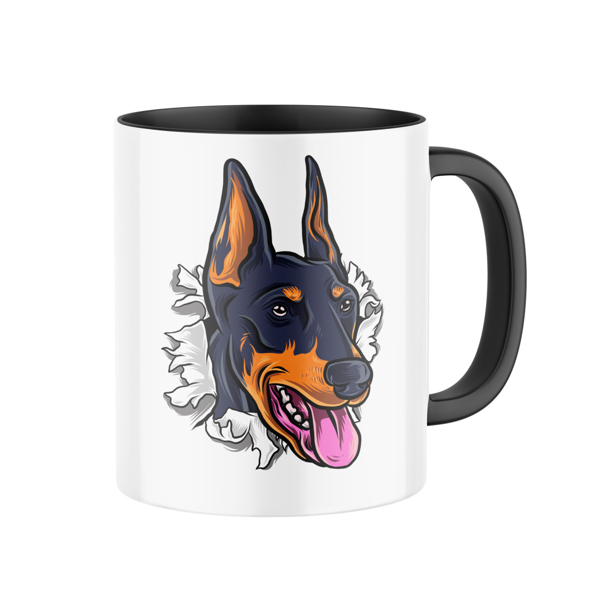 2+1 | Keramický hrnček s potlačou Doberman | Darček pre mužov, ženu k narodeninám, sviatku, výročie | vtipný darček s potlačou | fotodarček