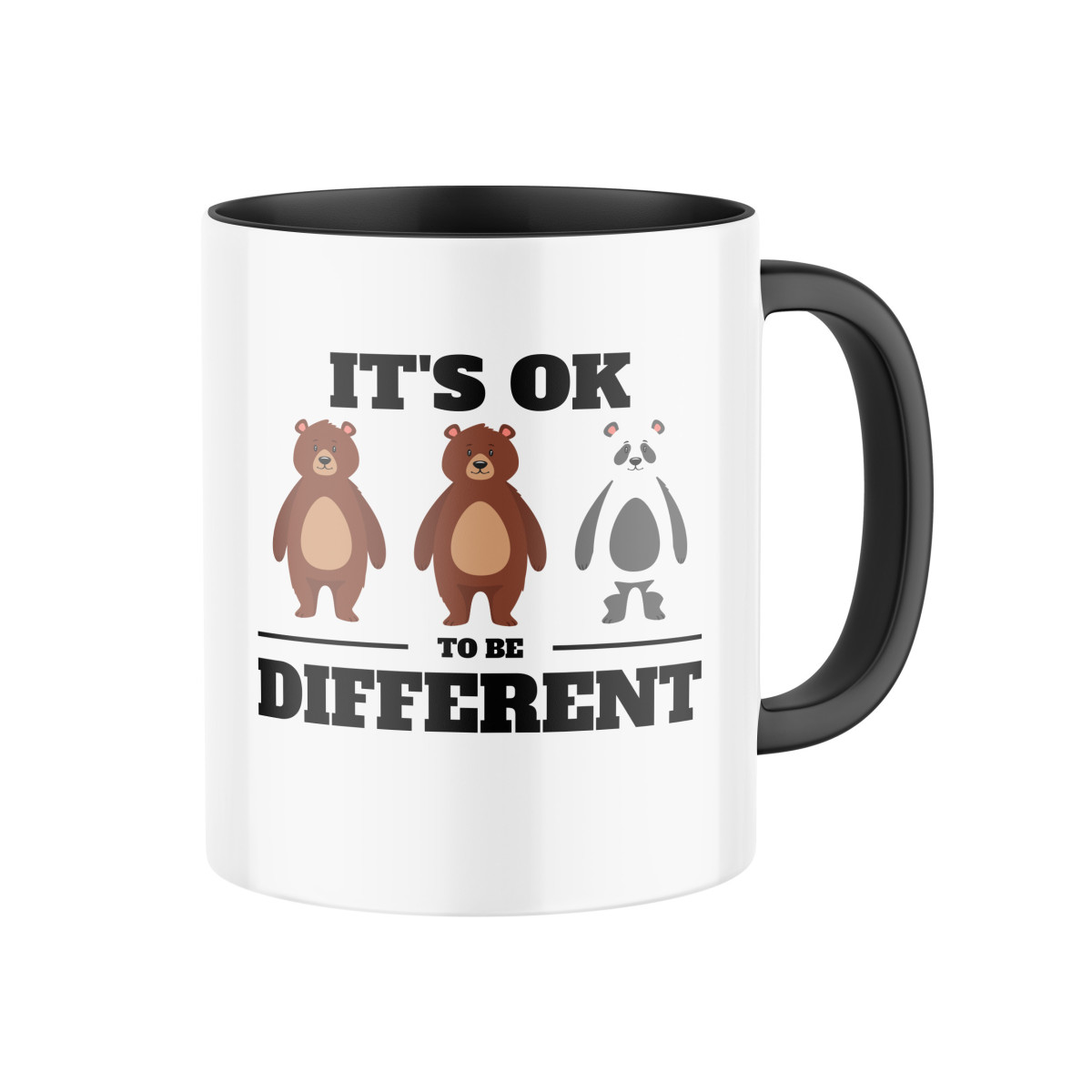 2+1 | Keramický hrnček s potlačou It's ok to be different | Darček pre mužov, ženu k narodeninám, sviatku, výročie | vtipný darček s potlačou | fotoda