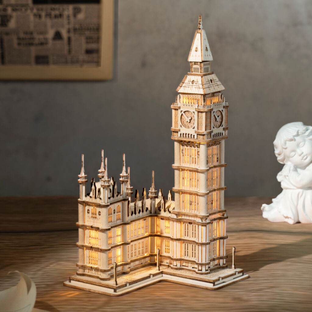 3D drevená stavebnica – Svietiaci Big Ben | Drevená stavebnica, 3d puzzle | darček pre chlapcov, dievčatá, mužov, ženy, deti, k narodeninám, sviatku
