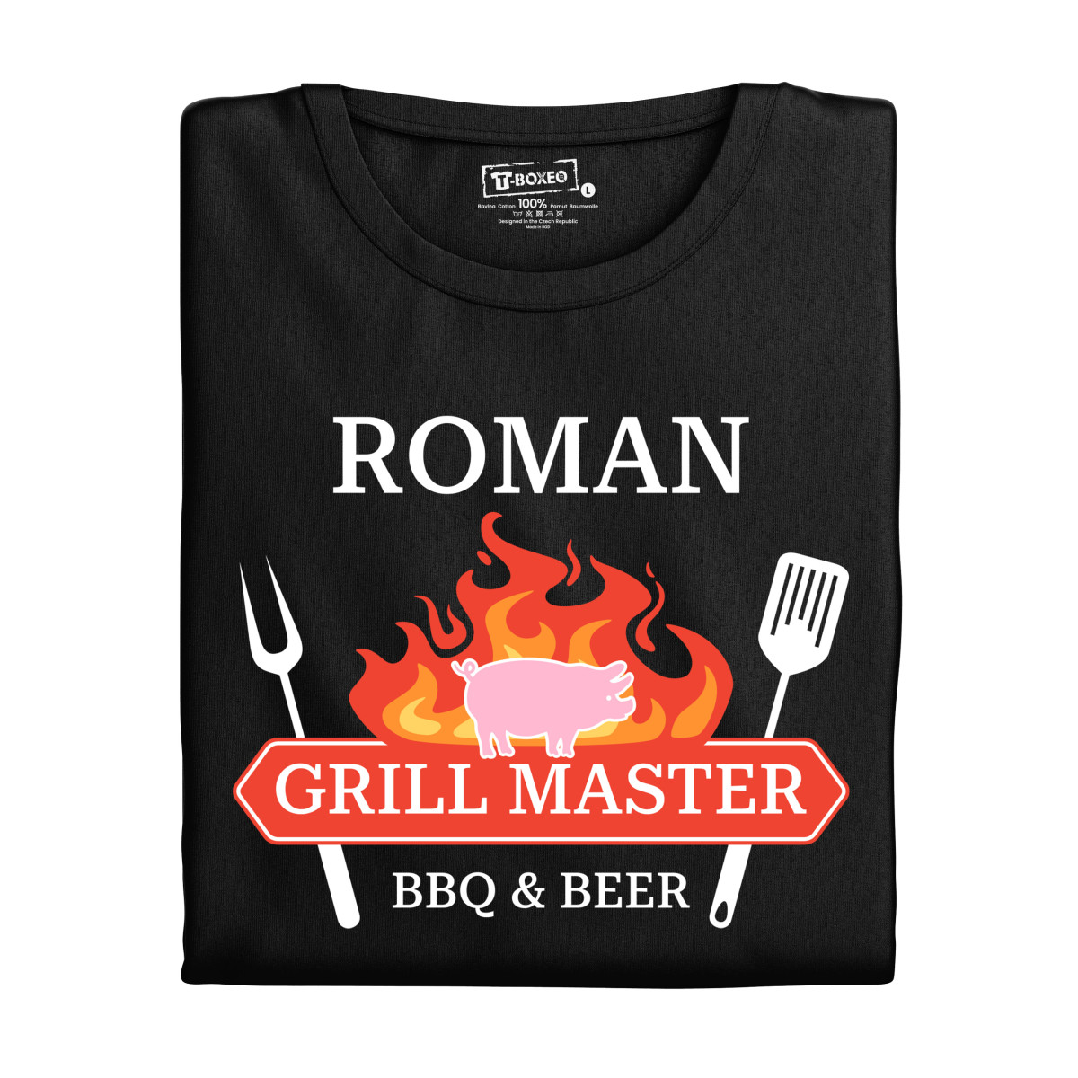 2+1 | Pánske tričko s potlačou Grill master prasa | Darček k narodeninám, sviatku, výročiu | Darček pre mužov, ženu | Vtipné tričko | 100% bavlna