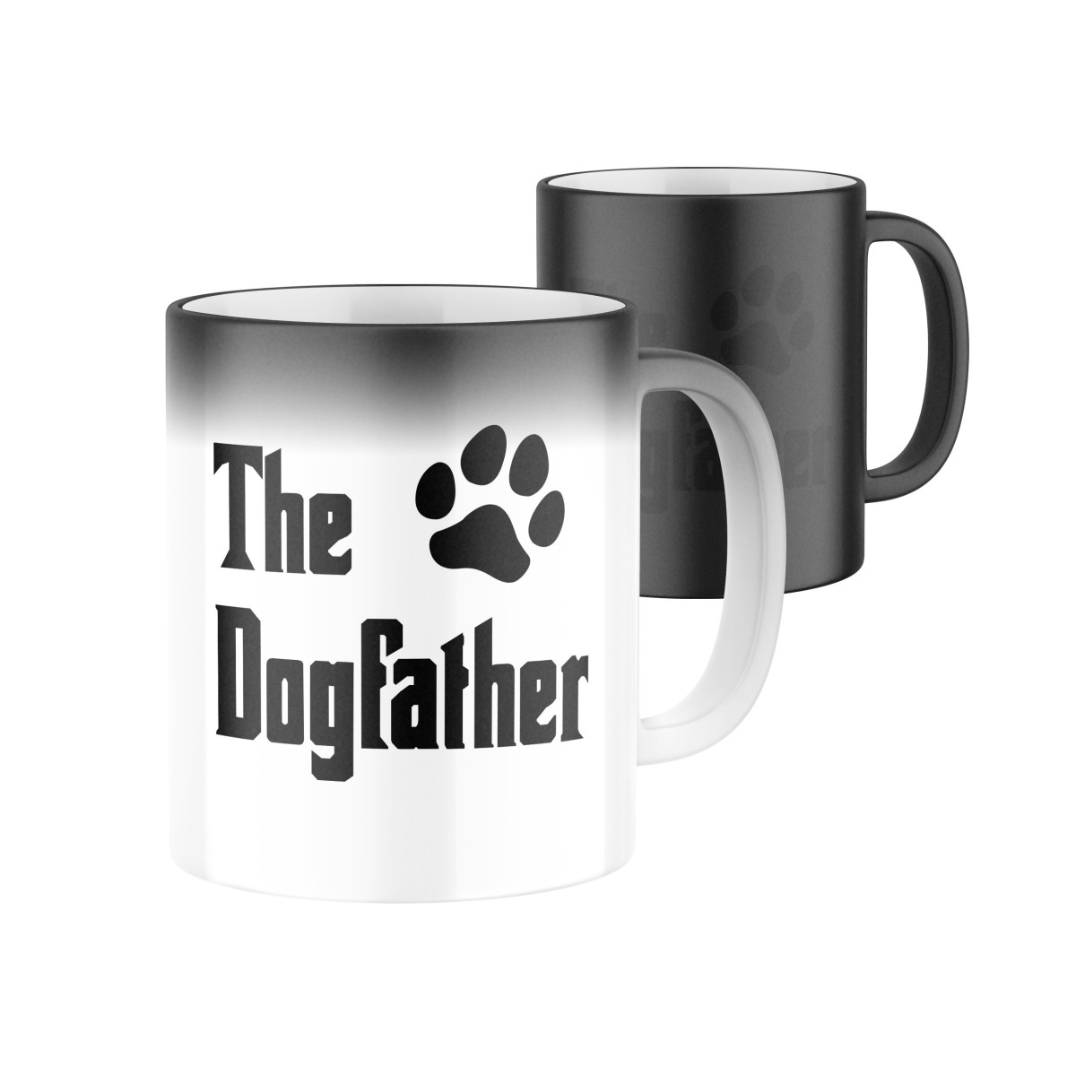 2+1 | Magický keramický hrnček s potlačou The Dogfather | Darček pre mužov, ženu k narodeninám, sviatku, výročie | vtipný darček s potlačou | fotodarč