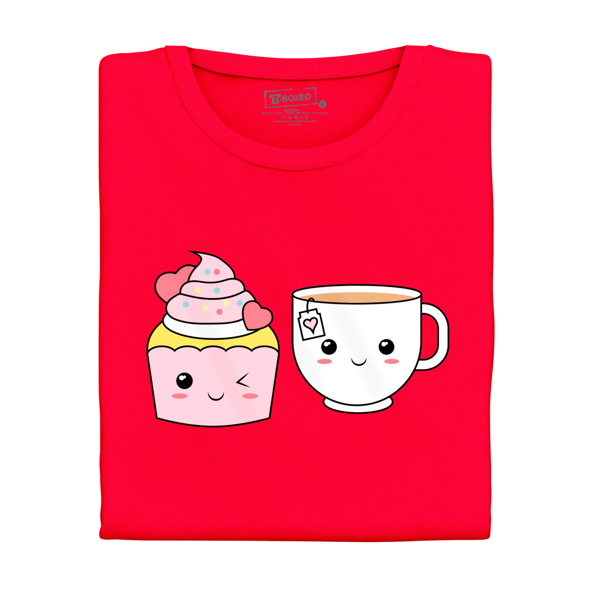 2+1 | Dámské tričko “Kamaráti cupcake a čaj” | Darček k narodeninám, sviatku, výročiu | Darček pre mužov, ženu | Vtipné tričko | 100% bavlna