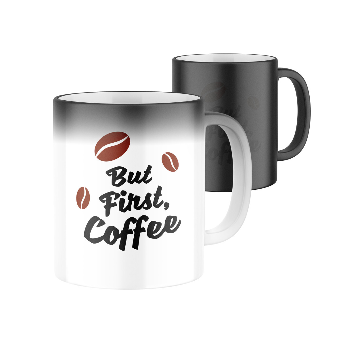2+1 | Magický keramický hrnček s potlačou But first, coffee | Darček pre mužov, ženu k narodeninám, sviatku, výročie | vtipný darček s potlačou | foto