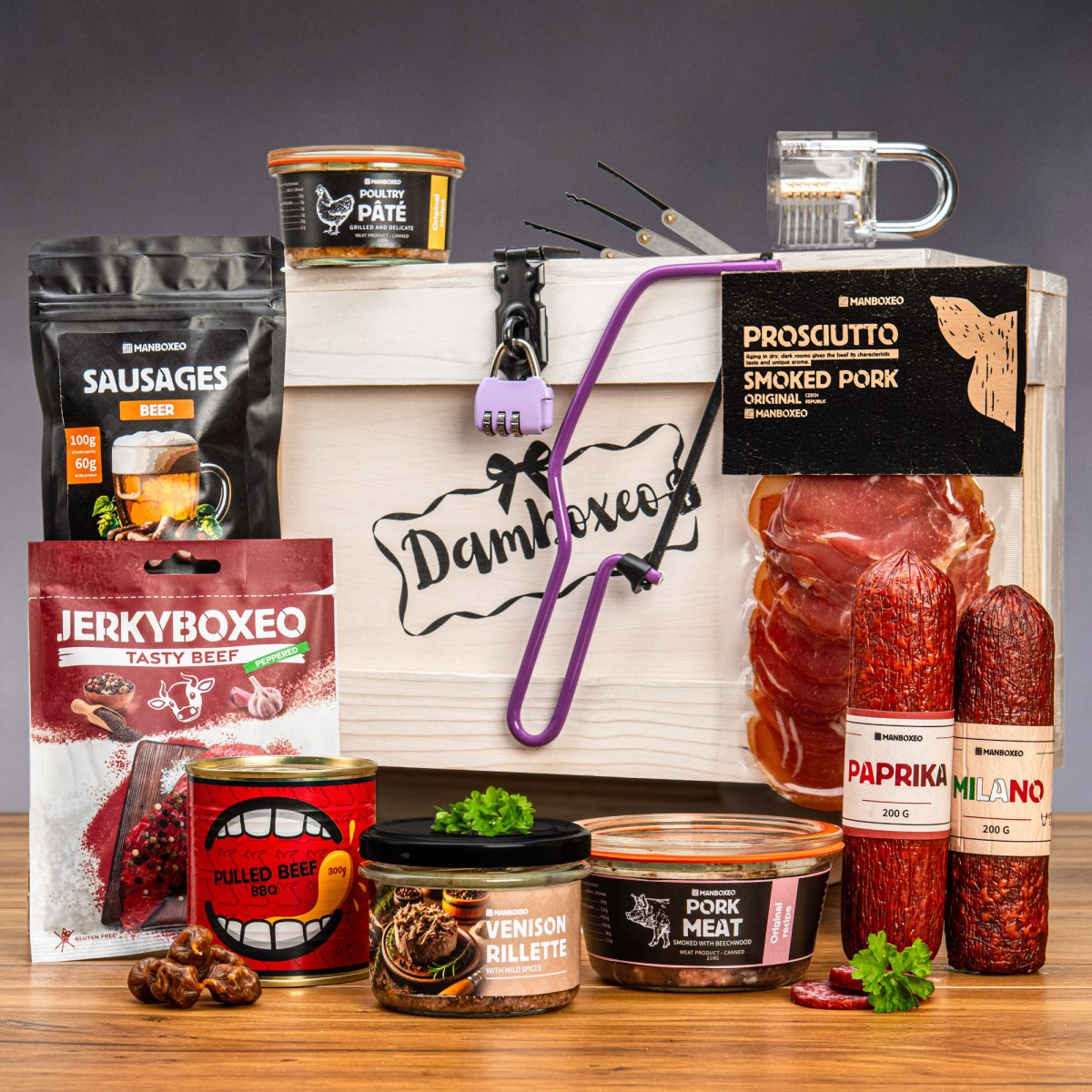 Darčeková Truhlica pre mäsožravkyňu | Darček pro mamu, ženu, kamaratku, babku | Darček k narodeninám | Darčekový mystery box, kôš