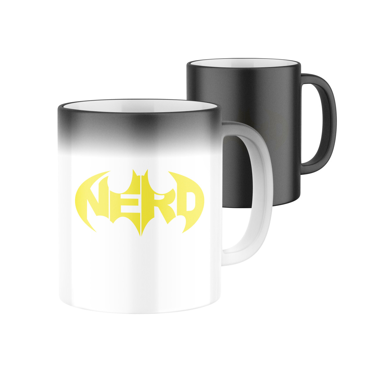 2+1 | Magický keramický hrnček s potlačou Nerd – znak Batman | Darček pre mužov, ženu k narodeninám, sviatku, výročie | vtipný darček s potlačou | fot