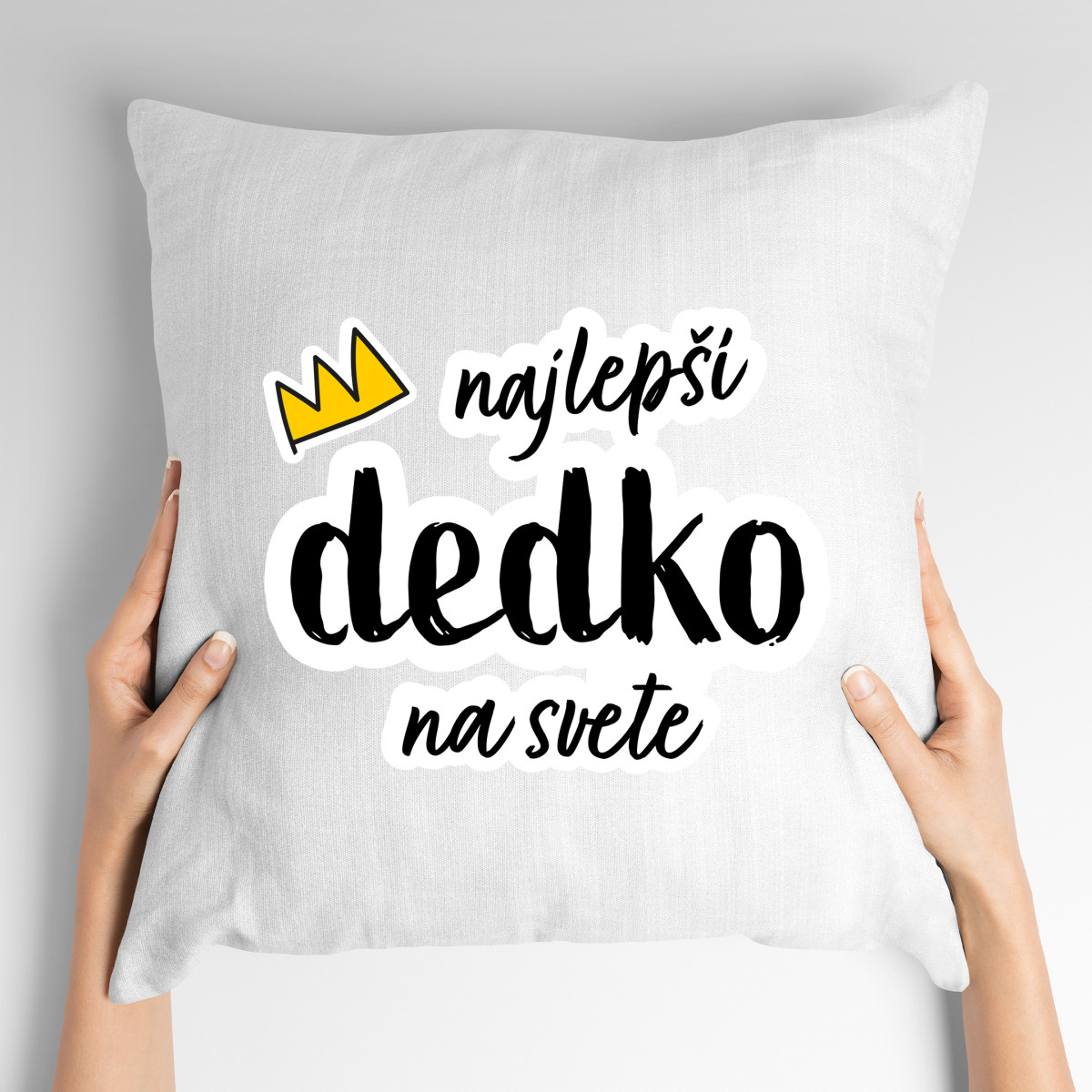 2+1 | Vankúš s potlačou Najlepší dedko na svete | Darček pre mužov, ženu k narodeninám, sviatku, výročie | vtipný darček s potlačou | fotodarček