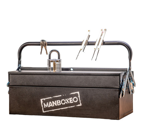 E-shop Toolboxeo + zámok, súprava šperhákov (prázdny box)