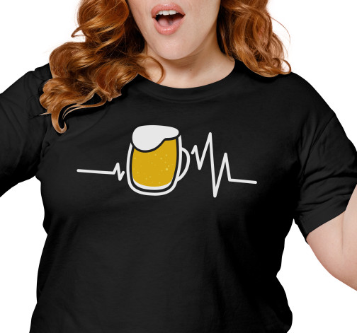 E-shop Dámske tričko s potlačou "Tep srdce s pivom"