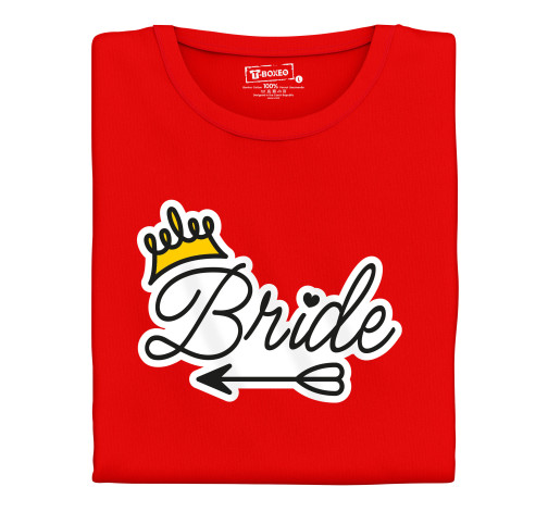 E-shop Dámske tričko s potlačou "Bride" so šípom a korunkou