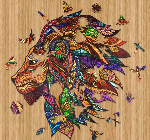 E-shop Drevené kreatívne puzzle Kráľ džungle