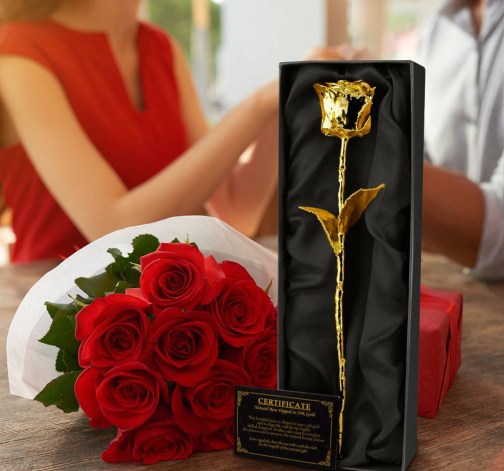 E-shop 2 x Pozlátená ruža 24k v darčekovej krabičke