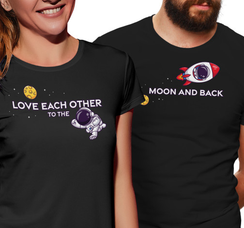 E-shop Dámske tričko s potlačou "Love each other to the Moon and back"