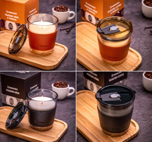 E-shop Výhodná sada sviečok 2v1 v kávovom pohári 2x230 g