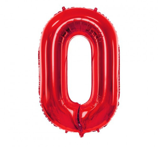 E-shop Červený fóliový balónik v tvare číslice ''0''