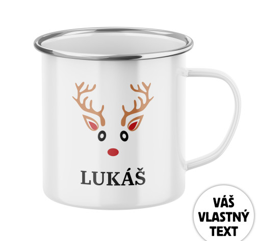 E-shop Plecháčik s potlačou Vianočný sobík - biely s menom