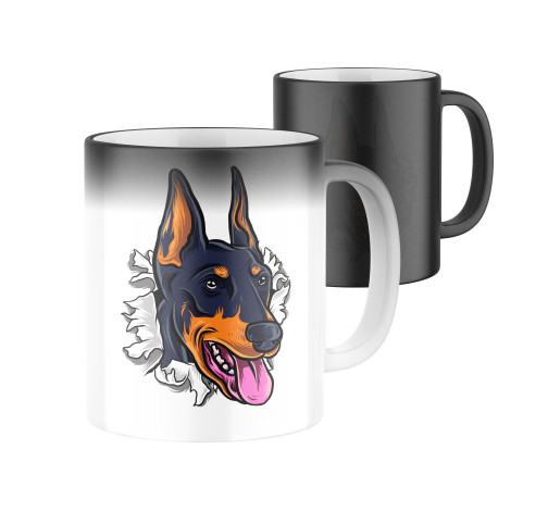 E-shop Magický keramický hrnček s potlačou Doberman