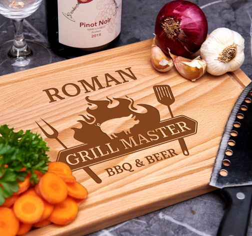 E-shop Kuchynská doštička drevená - obdĺžnik - Grill master