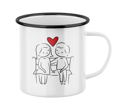 E-shop Plecháčik s potlačou Zamilovaný pár na lavičke