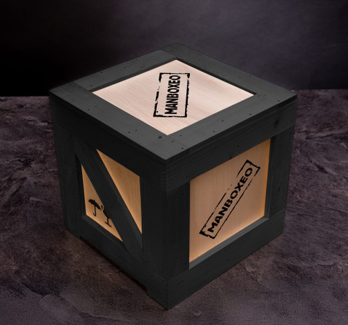 E-shop Prázdna Manboxeo debna s páčidlom čierna – veľká