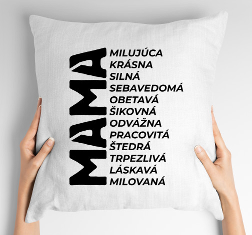 E-shop Vankúš s potlačou mama + prívlastky
