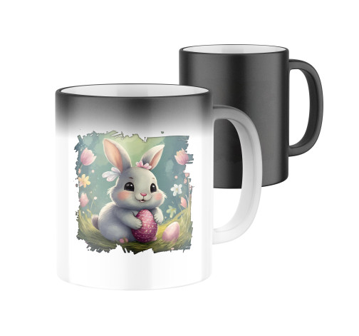 E-shop Magický keramický hrnček s potlačou Veľkonočný zajačik