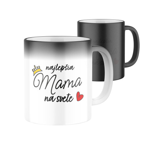 E-shop Magický keramický hrnček s potlačou "Najlepšia mama s korunkou"