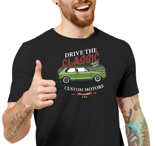 E-shop Pánske tričko s potlačou "Ride the Classic, zelené auto"