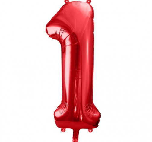E-shop Červený fóliový balónik v tvare číslice ''1''