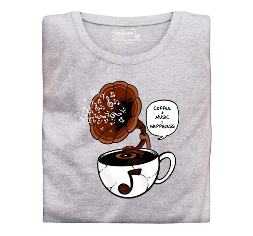E-shop Dámske tričko s potlačou "Šálka ​​- gramofón"