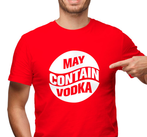 E-shop Pánske tričko s potlačou "May Contain Vodka"