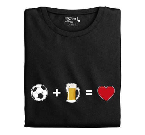 E-shop Pánske tričko s potlačou "⚽ + ???? = ❤️"