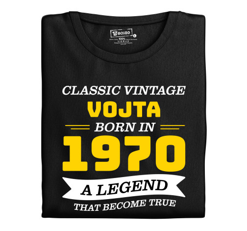 E-shop Pánske tričko s potlačou "Classic Vintage" s vlastným menom a rokom narodenia