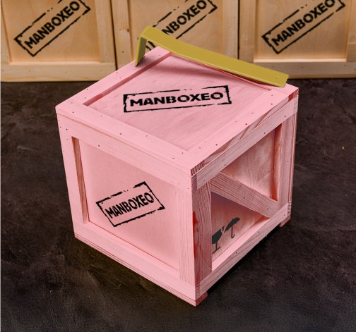 E-shop Prázdna Manboxeo debna s páčidlom ružová – malá