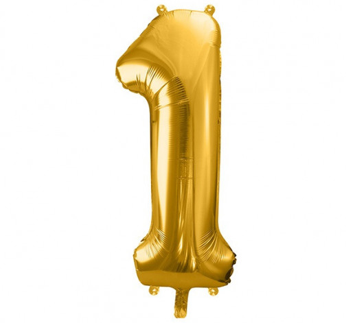 E-shop Zlatý fóliový balónik v tvare číslice ''1''