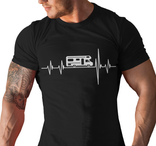 E-shop Pánske tričko s potlačou "Srdcový tep Karavan"