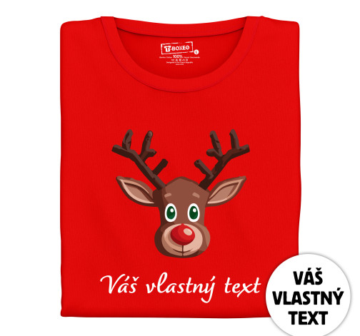E-shop Dámske tričko s potlačou "Vianočný sobík - hnedý" s vlastným textom