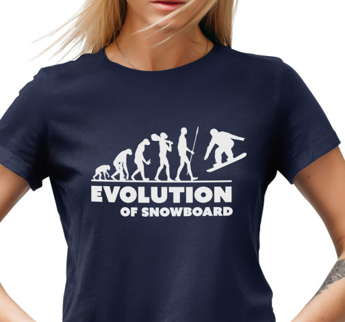 E-shop Dámske tričko s potlačou "Evolúcia Snowboardistky"