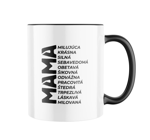 E-shop Keramický hrnček s potlačou Mama + prívlastky